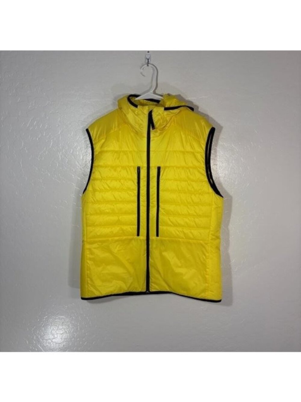 Bogner Fire+Ice Vest Womens 44 Yellow Hooded Quilted Puffer Thermore Insulated